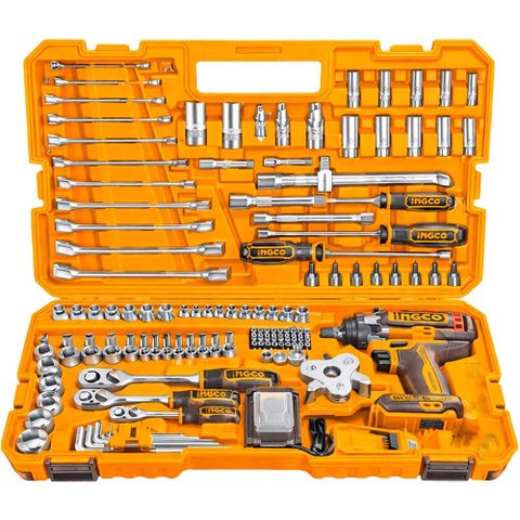 Kit de Ferramentas Ingco UHKTHP31521 152 Peças Jogo Profissional Maleta Completa Chaves Alicates Soq