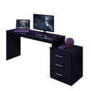Ver imagem 2 de Mesa para Computador e Escrivaninha Drx 5000 com 3 Gavetas - Preto Móveis Leão