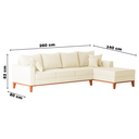 Ver imagem 6 de Sofá 4 Lugares Beny com Chaise Direito Corino Bege