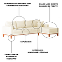 Ver imagem 3 de Sofá 4 Lugares Beny com Chaise Direito Corino Bege