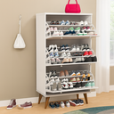 Ver imagem 1 de Sapateira Branca Prateleira para Sapatos Armário Basculante para Quarto Closet e Hall de Entrada