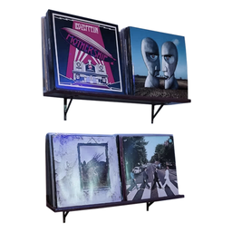 Prateleira para disco vinil coleções Preto - 4