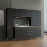 Cozinha Moderna Compacta Planejada para Kitnet 240 X 202 Cm 4 Peças Mdp Preto Menu - 1