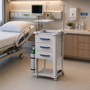 Ver imagem 3 de Carrinho Hospitalar de Emergência 3 Gavetas Auxiliar - Tampo Inox - Estrutura em Aço com Acessórios
