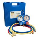Ver imagem 1 de Kit de Manifold Profissional Eos com Mangueira de 1,2m para R22/r134a/407com410a e Maleta -