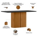 Ver imagem 5 de Mesa Retangular Tampo de Vidro Verbena 160cm Ypê Preto N01 com 6 Cadeiras Nadja Linho Cru - Lyam