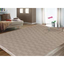 Tapete Grande Sala 100% Algodão 2M x 1,4M Atenas Bege/Cru - 1