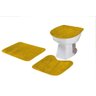 Jogo Tapete Banheiro 3 Peças Liso Amarelo Pelucia - 2