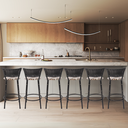 Ver imagem 6 de Kit 6 Banquetas para Balcão Cozinha Gourmet Junco Preto Bancada Ilha Banco 60cm Itagold
