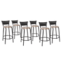 Ver imagem 1 de Kit 6 Banquetas para Balcão Cozinha Gourmet Junco Preto Bancada Ilha Banco 60cm Itagold