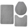 Jogo De Tapetes Para Banheiro Relevo 3 Peças Cinza - 1