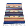 Tapete Kilim 7 Cores 100% Algodão Azul Royal 1Mx1,40M - 1