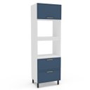 Ver imagem 3 de Armário Torre Quente Amara 70x224,5cm com 2 Portas e Gaveta Branco/Azul 250025