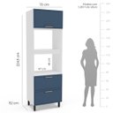 Ver imagem 4 de Armário Torre Quente Amara 70x224,5cm com 2 Portas e Gaveta Branco/Azul 250025