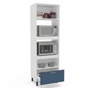 Ver imagem 2 de Armário Torre Quente Amara 70x224,5cm com 2 Portas e Gaveta Branco/Azul 250025