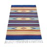Tapete Kilim 7 Cores 100% Algodão Azul Royal 60x90cm - 1