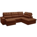 Ver imagem 1 de Sofá 4 Lugares Retrátil Reclinável Chaise Direito 288cm Solin F04 Veludo Terracota - Lyam Decor
