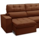 Ver imagem 5 de Sofá 4 Lugares Retrátil Reclinável Chaise Direito 288cm Solin F04 Veludo Terracota - Lyam Decor