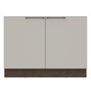 Ver imagem 5 de Balcão 2 Portas 1 Prateleira Interna Cozinha sem Tampo 120cm Lisboa Branco/Avelã/Off White