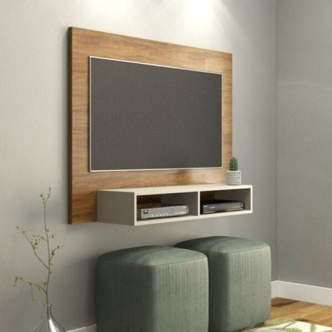 Painel para TV até 42 Polegadas Jazz Viero Móveis Imbuia/Off White
