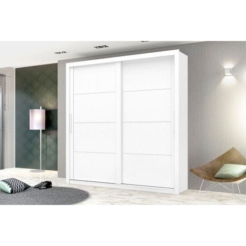 Guarda-Roupa Casal 2 Portas de Correr com Espelho Branco Ártico - Soberano/Zanzini