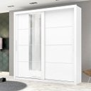 Ver imagem 1 de Guarda-Roupa Casal 2 Portas de Correr com Espelho Branco Ártico - Soberano/Zanzini