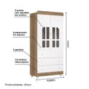 Ver imagem 4 de Guarda-Roupa Katatau 2 Portas e 3 Gavetas Reller Branco Brilho/ Mezzo Fosco