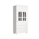 Ver imagem 2 de Guarda-Roupa Katatau 2 Portas e 3 Gavetas Reller Branco Brilho