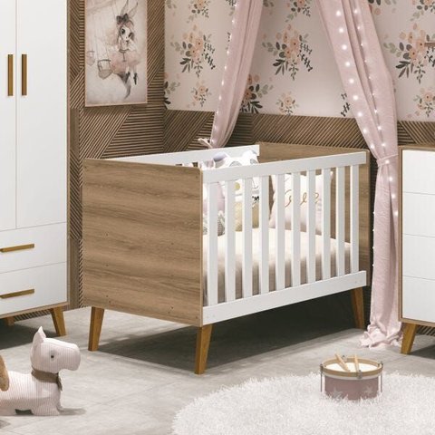 Berço Sofá Cama Retrô Ayla Reller Branco Fosco/Mezzo Fosco