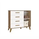 Ver imagem 3 de Cômoda Ayla 1 Porta e 4 Gavetas Reller Branco Fosco/Mezzo Fosco