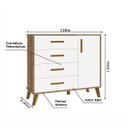 Ver imagem 4 de Cômoda Ayla 1 Porta e 4 Gavetas Reller Branco Fosco/Mezzo Fosco