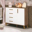 Ver imagem 1 de Cômoda Ayla 1 Porta e 4 Gavetas Reller Branco Fosco/Mezzo Fosco