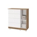 Ver imagem 3 de Cômoda Katatau 1 Porta e 4 Gavetas Reller Branco Brilho/ Mezzo Fosco