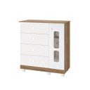 Ver imagem 2 de Cômoda Katatau 1 Porta e 4 Gavetas Reller Branco Brilho/ Mezzo Fosco