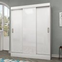 Ver imagem 1 de Guarda-Roupa Casal San Marino 3 Portas de Correr Maxel Branco Brilho