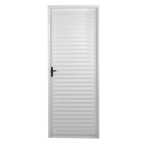 Porta de Giro Alumínio Branco Palheta Veneziana Ventilada Maxx - 210x80 - Esquerda