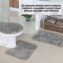 Ver imagem 2 de Kit 3 Peças Banheiro Tapete Classic Cinza Claro Prata