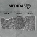 Ver imagem 4 de Kit 3 Peças Banheiro Tapete Classic Cinza Claro Prata