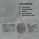 Ver imagem 3 de Kit 3 Peças Banheiro Tapete Classic Cinza Claro Prata