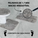 Ver imagem 6 de Kit 3 Peças Banheiro Tapete Classic Cinza Claro Prata