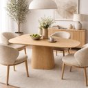 Ver imagem 3 de Mesa de Jantar Emma 4 Lugares Orgânica MDF 160x110cm Amadeirado