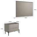 Ver imagem 3 de Conjunto Cabeceira e 1 Mesa de Cabeceira 164cm Casal Mdf Cor:grigio com Preto