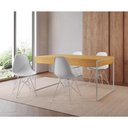 Ver imagem 1 de Mesa Jantar Industrial Retangular Canela 137X90Cm Com 4 Cadeiras Brancas Base Ferro Cor: Canela