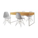 Ver imagem 6 de Mesa Jantar Industrial Retangular Canela 137X90Cm Com 4 Cadeiras Brancas Base Ferro Cor: Canela