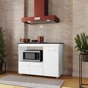 Ver imagem 1 de Balcão de Cozinha para Cooktop 4 Bocas com Nicho para Forno ou Microondas Ana - Branco