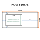 Ver imagem 6 de Balcão de Cozinha para Cooktop 4 Bocas com Nicho para Forno ou Microondas Ana - Branco