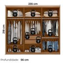 Ver imagem 3 de Guarda Roupa Casal 3p 2g com Espelho 235 Cm 32211 Amendola Off White Demobile