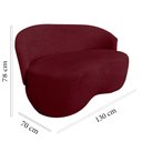 Ver imagem 5 de Kit Namoradeira + 2 Poltronas Decorativa Beatriz Orgânica Suede Marsala