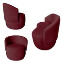 Ver imagem 2 de Kit Namoradeira + 2 Poltronas Decorativa Beatriz Orgânica Suede Marsala