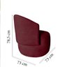 Kit Namoradeira + 2 Poltronas Decorativa Beatriz Orgânica Suede Marsala - 8
